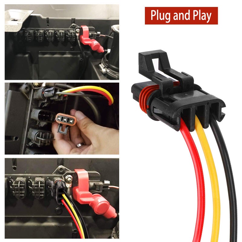 UNIGT 6 Pack 14AWG Pulse Power Plug Connector Pigtail Compatible with 2018-2025 Polaris Ranger General RZR Accessories - Image 3